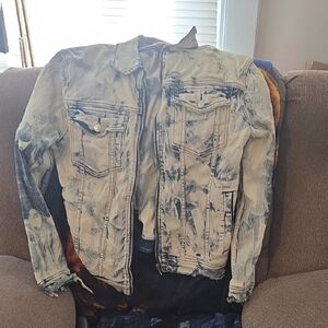 Men's Blue Tie-Dye Denim Jacket